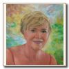 Junge Frau, sommerliches Porträt. 65x60 cm, Öl auf Leinwand. Kundenauftrag - Bestellung